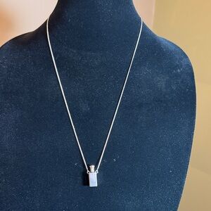 Vintage Silver Tone Mary Kay Fragrance Pendant Necklace W/Box & Filler